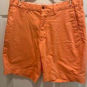 Polo Golf Shorts Classic Fit Chino Cotton Twill Stretch Orange Men's Flat Front